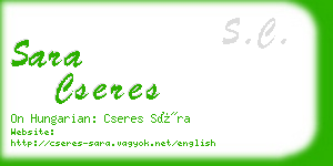 sara cseres business card